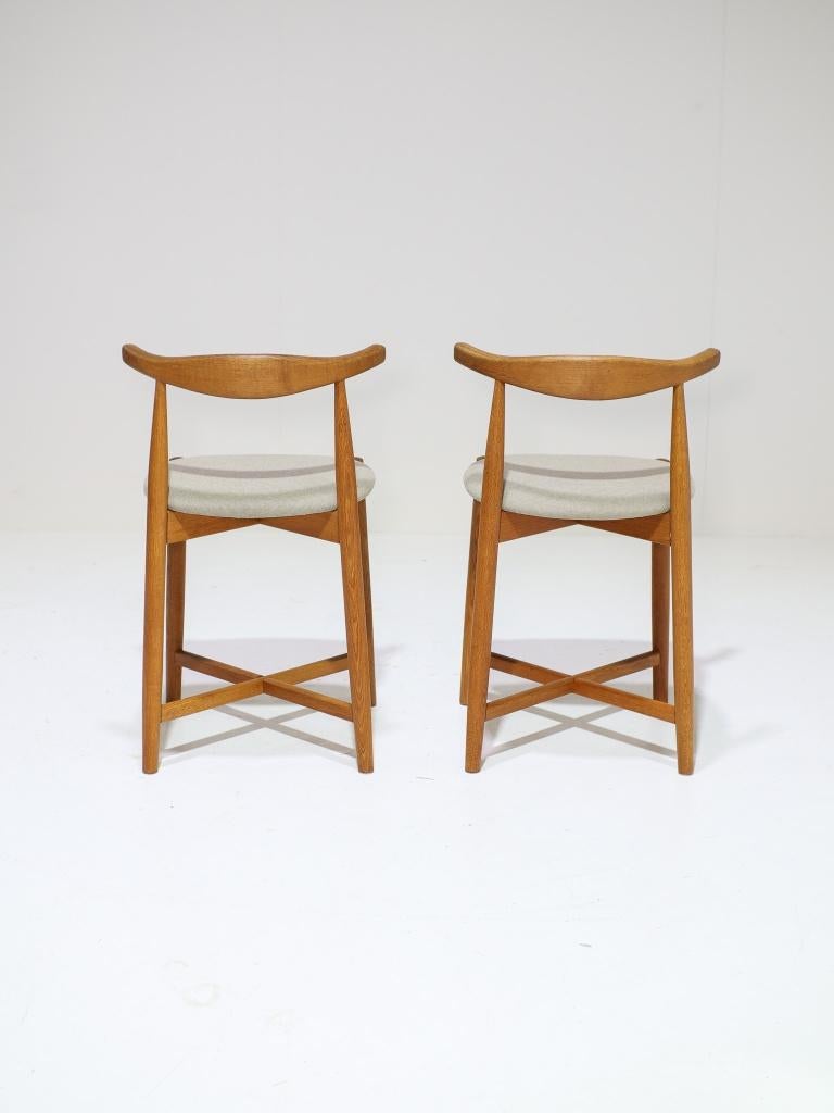 2x Barstoelen Findahl eiken Deens vintage, Ophalen, -, Midcentury, -