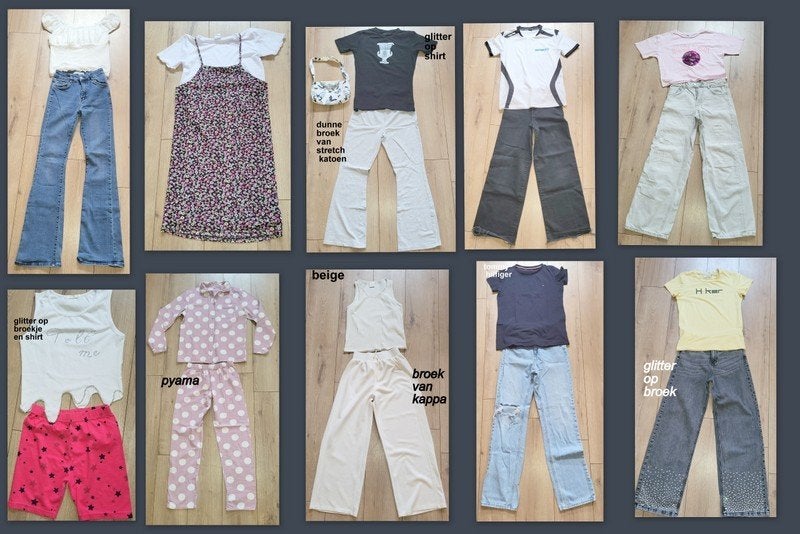 meisjes kleding pakket 26 delig 158 spijkerbroek shirt, Ophalen of Verzenden, Zo goed als nieuw, Maat 158