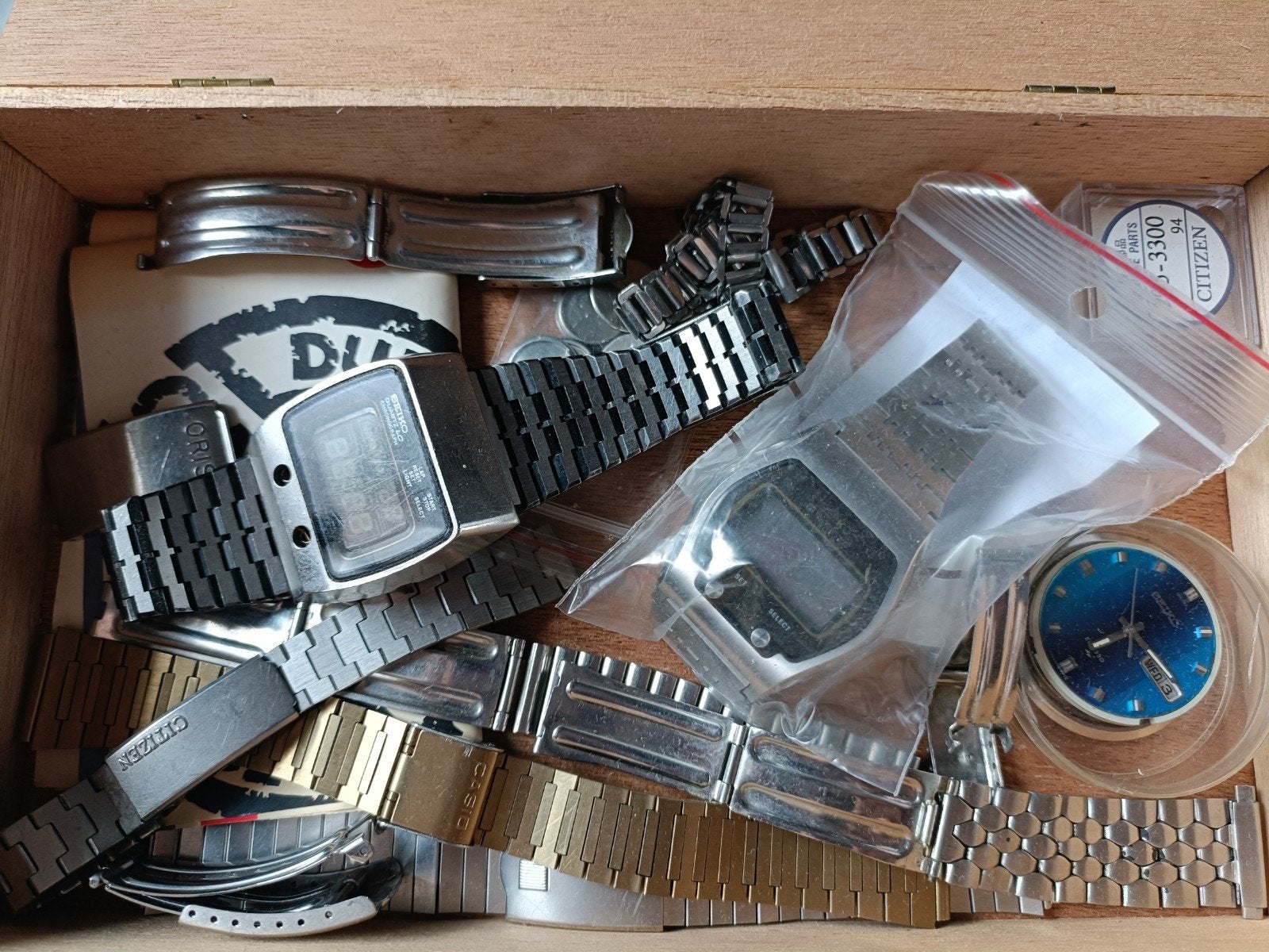 lot Partij Horloge Onderdelen Seiko Oris Citizen Casio Zie F, Verzenden, Gebruikt