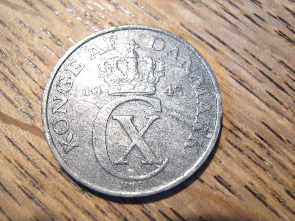 Oorlogsgeld WW2 Bezet Denemarken 2 Ore 1943 #638, Ophalen of Verzenden, Overige landen, Losse munt