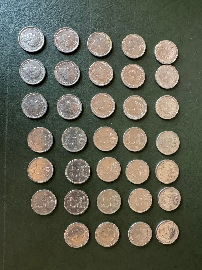 34 kwartjes Nederland 1948 Wilhelmina, Postzegels en Munten, Munten | Nederland, Ophalen of Verzenden, Koningin Wilhelmina, 25 cent