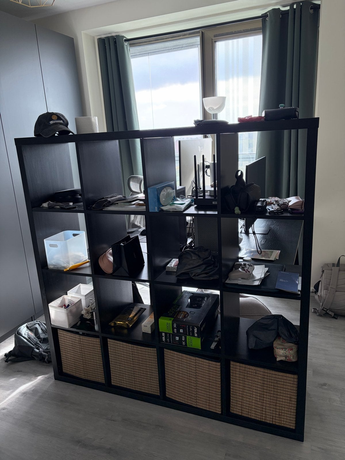 IKEA KALLAX Kast met 4 GNABBAS manden, Ophalen, Zo goed als nieuw