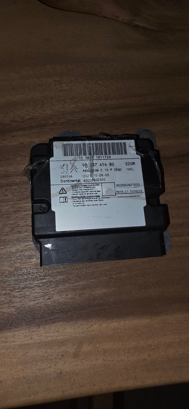 Airbag module Peugeot OEM 9823741480, Auto-onderdelen, Elektronica en Kabels, Peugeot, Gebruikt, Ophalen of Verzenden