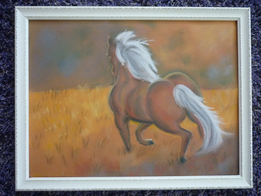 Paard, Antiek en Kunst, Achter glas, Realistisch, Dieren, Ophalen of Verzenden