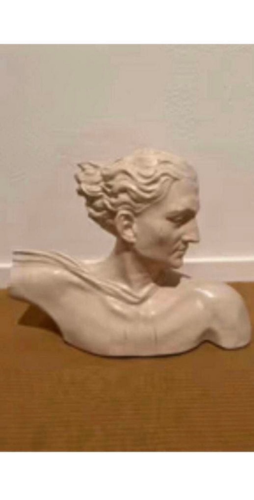Art Deco borstbeeld buste Man Dante “ Jean Mermoz “, Ophalen, Gebruikt, Mens