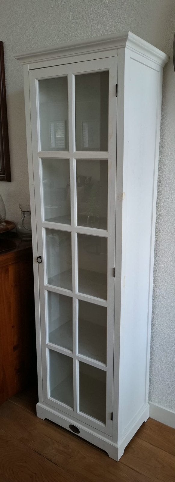 Witte Vitrinekast merk Riverdale, Huis en Inrichting, Kasten | Vitrinekasten, Ophalen, 50 tot 100 cm, Zo goed als nieuw, 150 tot 200 cm