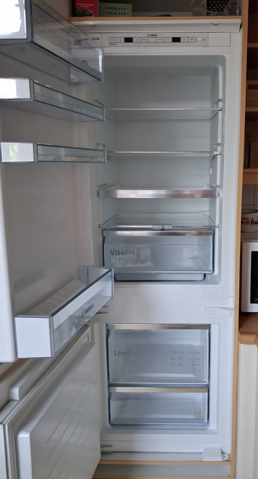BOSCH Inbouw koelvriescombinatie. Nieuwstaat!, Witgoed en Apparatuur, Koelkasten en IJskasten, Ophalen, 200 liter of meer, Met aparte vriezer