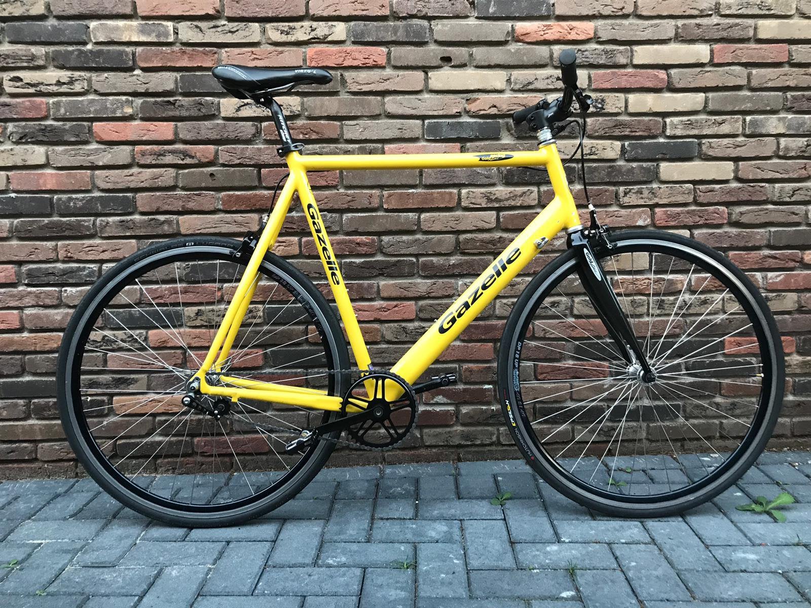 Unieke Gazelle Goldline Racing Singlespeed (Maat 64 cm), Ophalen, Velgrem, Aluminium, Zo goed als nieuw