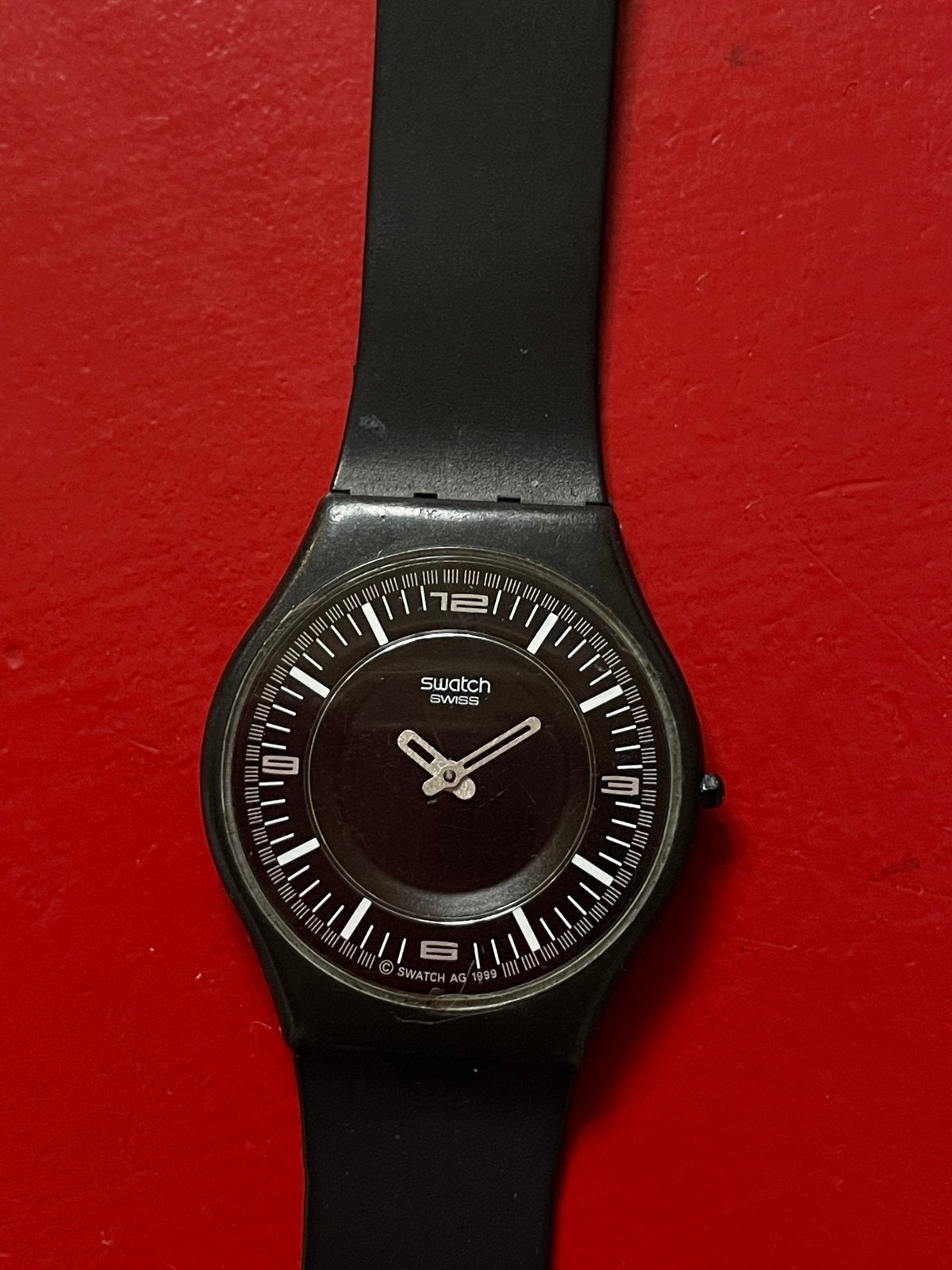 Swatch Skin Noir de Chine SFB107 - Elegant Zwart Horloge, Kunststof, Polshorloge, Swatch, Ophalen of Verzenden