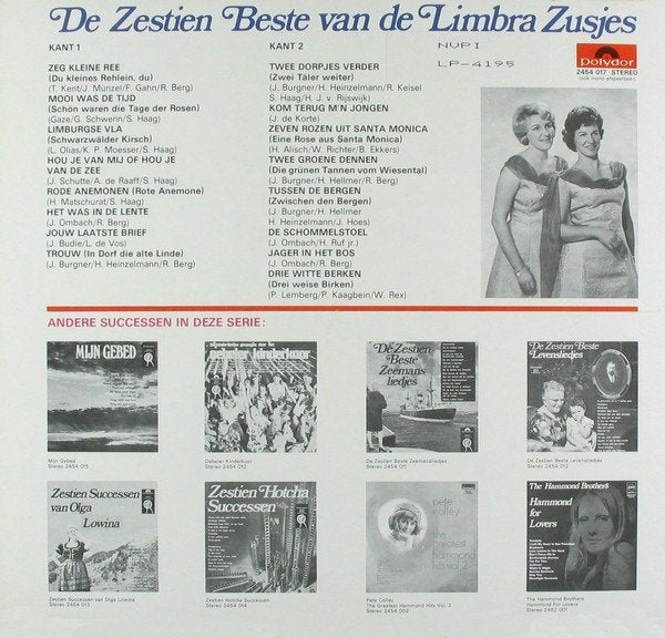De limbra zusjes  de zestien beste van de limbra zusjes  lp, Cd's en Dvd's, LP, Gebruikt, Ophalen of Verzenden, Levenslied of Smartlap