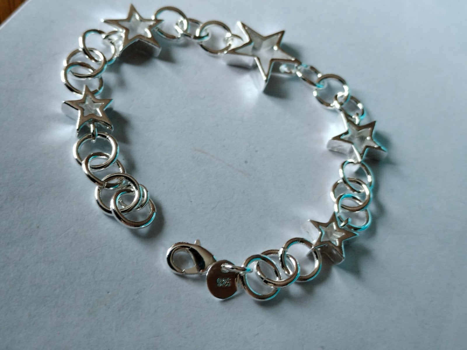 Zilveren armband met sterren, Verzenden, Nieuw, Zilver, Zilver