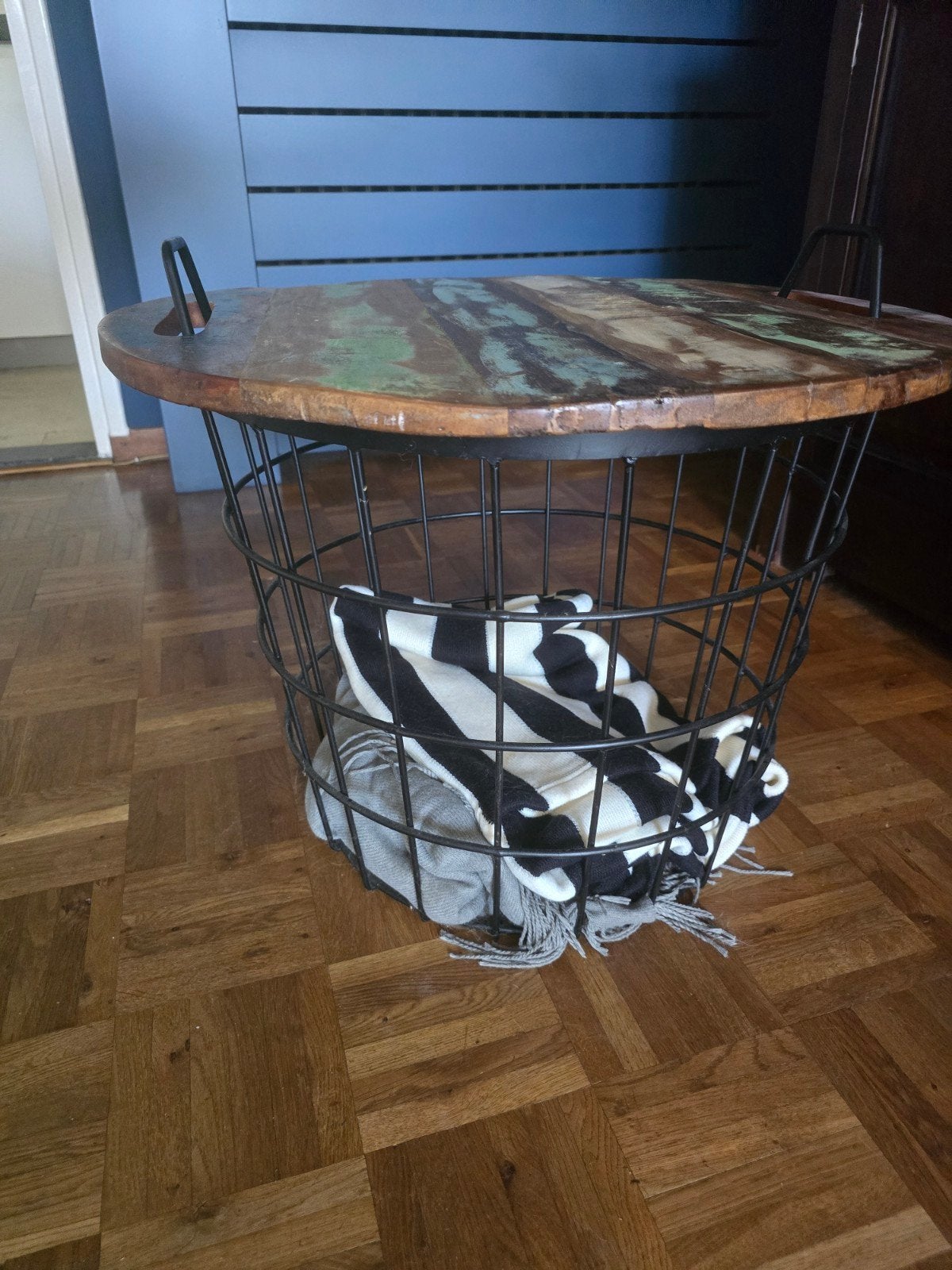 salontafel met opberg mand, Ophalen of Verzenden, Rond, Minder dan 55 cm