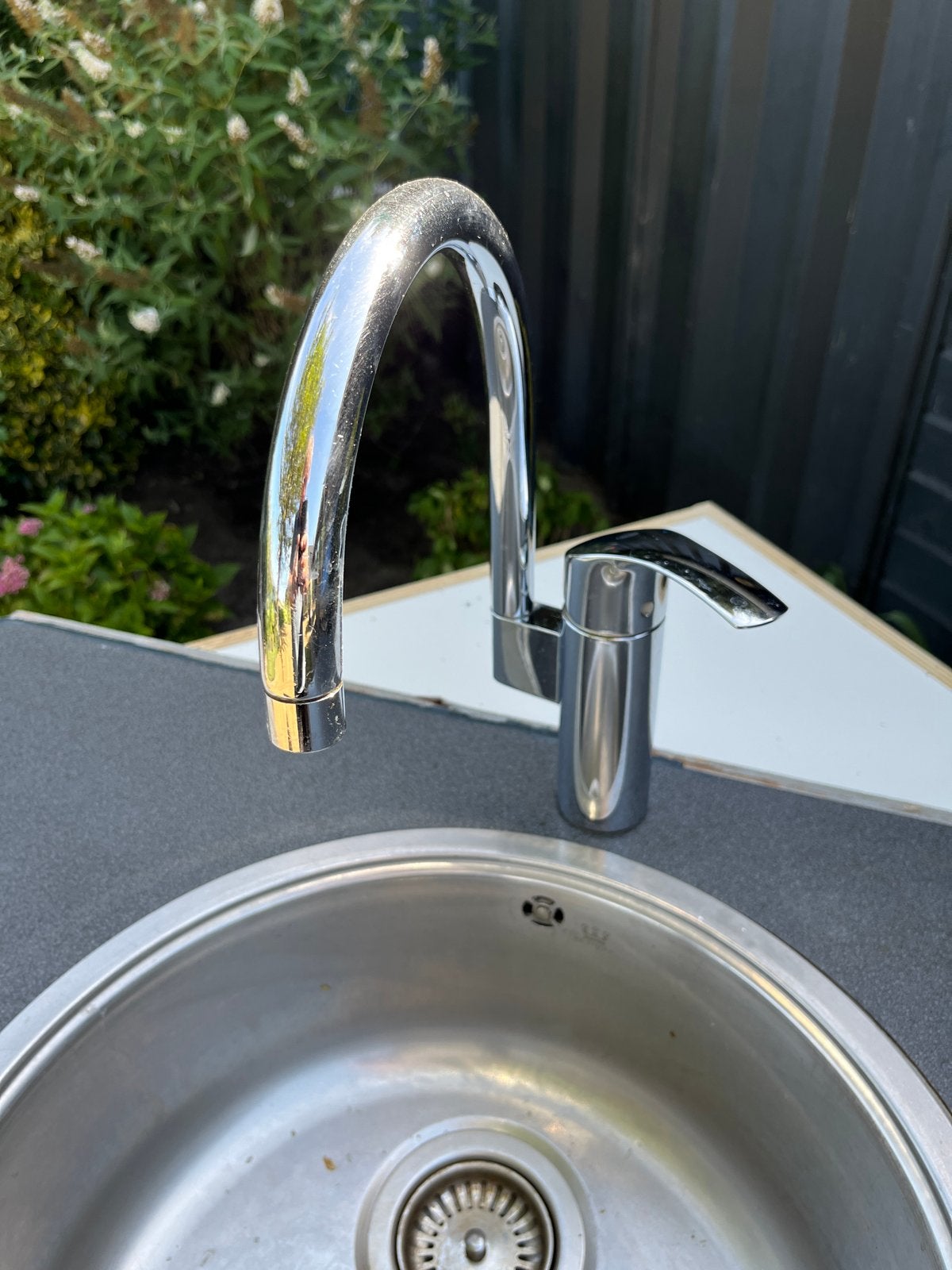 Grohe Keukenkraan met Wastafel, Ophalen, Gebruikt, Chroom, Kraan