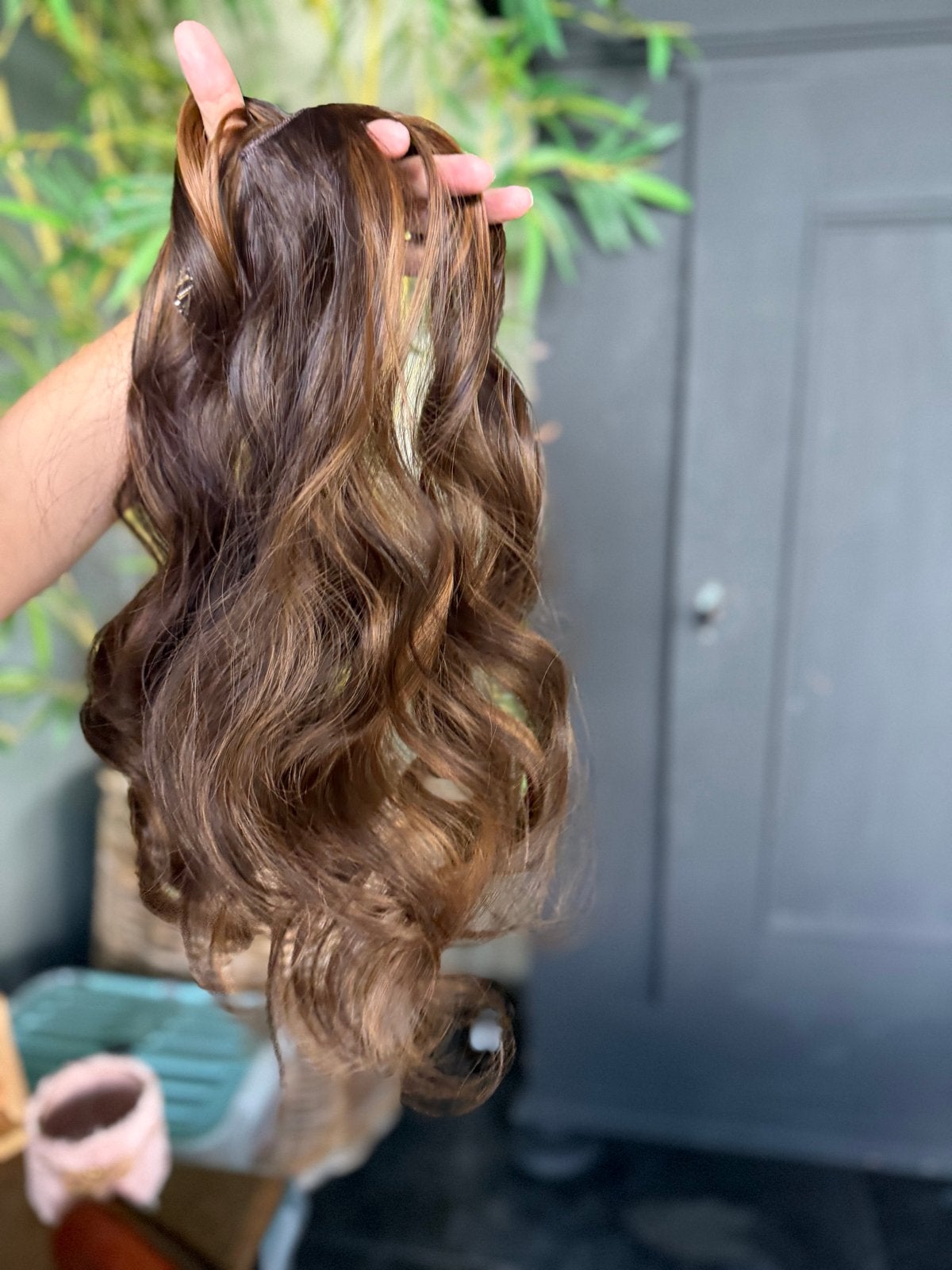 Premium Haarstuk voor dunner haar met onzichtbare Draad, Ophalen of Verzenden, Zo goed als nieuw, Pruik of Haarverlenging