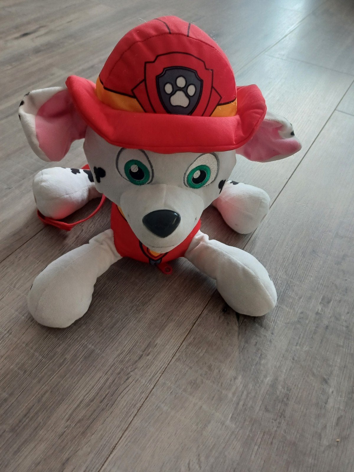 Paw Patrol Marshall knuffel / rugzak, Overige merken, Zo goed als nieuw, Middelgroot (20 tot 80 cm), Rood