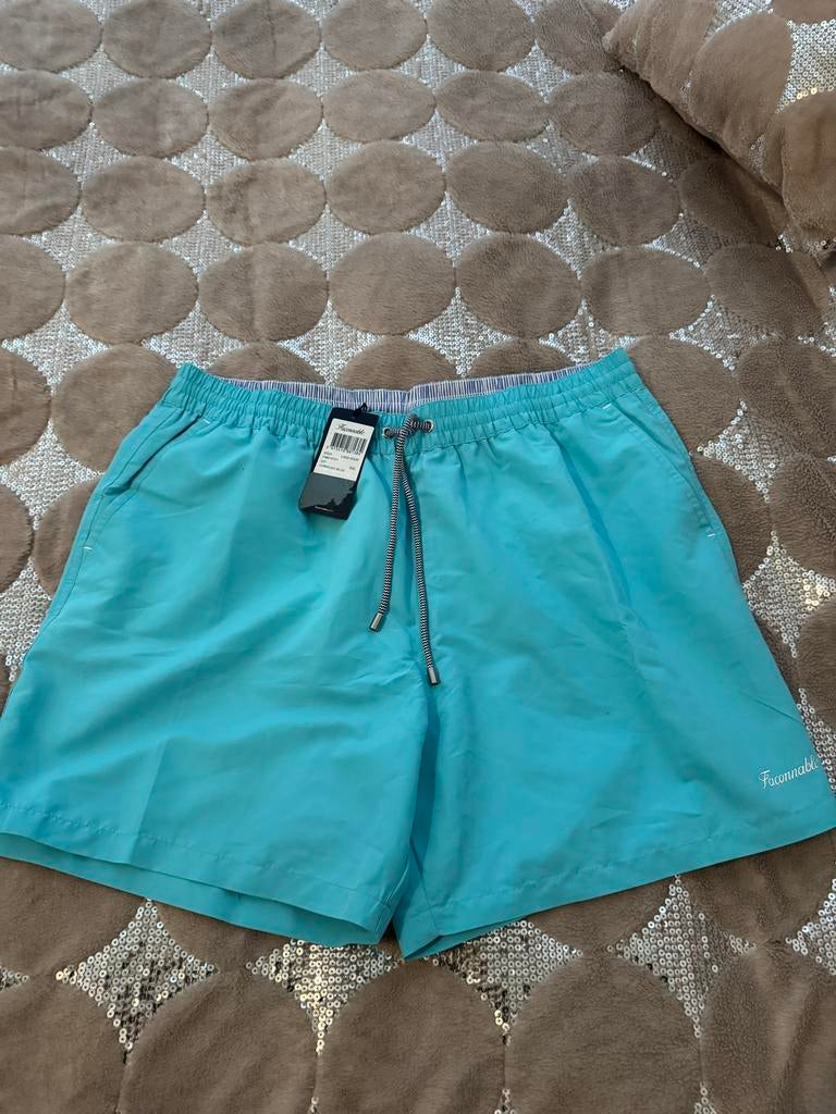 Faconnable Zwemshort Nieuw met Kaartjes - RRP 110, Ophalen of Verzenden, Overige maten, Blauw, Zwemshort