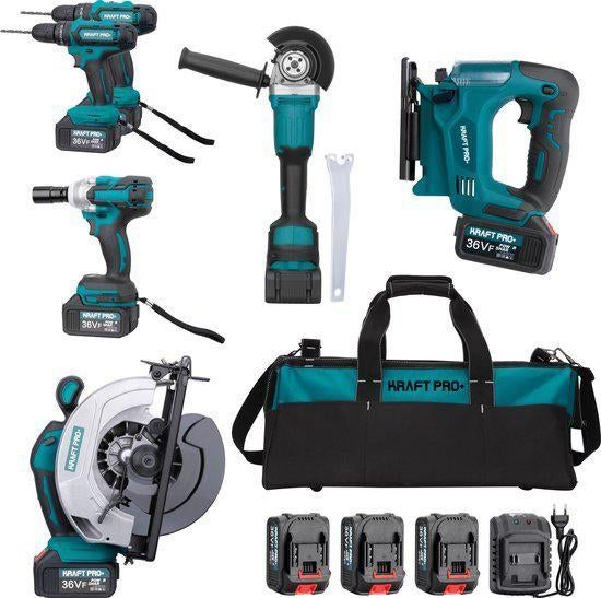 Kraft Pro 36V Gereedschapset nieuw., Doe-het-zelf en Verbouw, Gereedschap | Boormachines, Ophalen of Verzenden, Boormachine