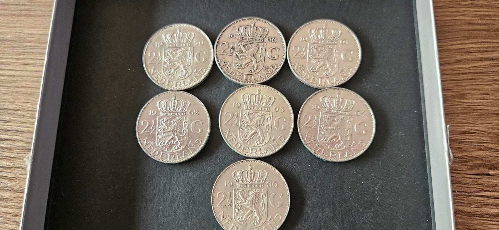 Zilveren rijksdaalders Juliana compleet  7 stuks, Koningin Juliana, Setje, Zilver, Ophalen of Verzenden