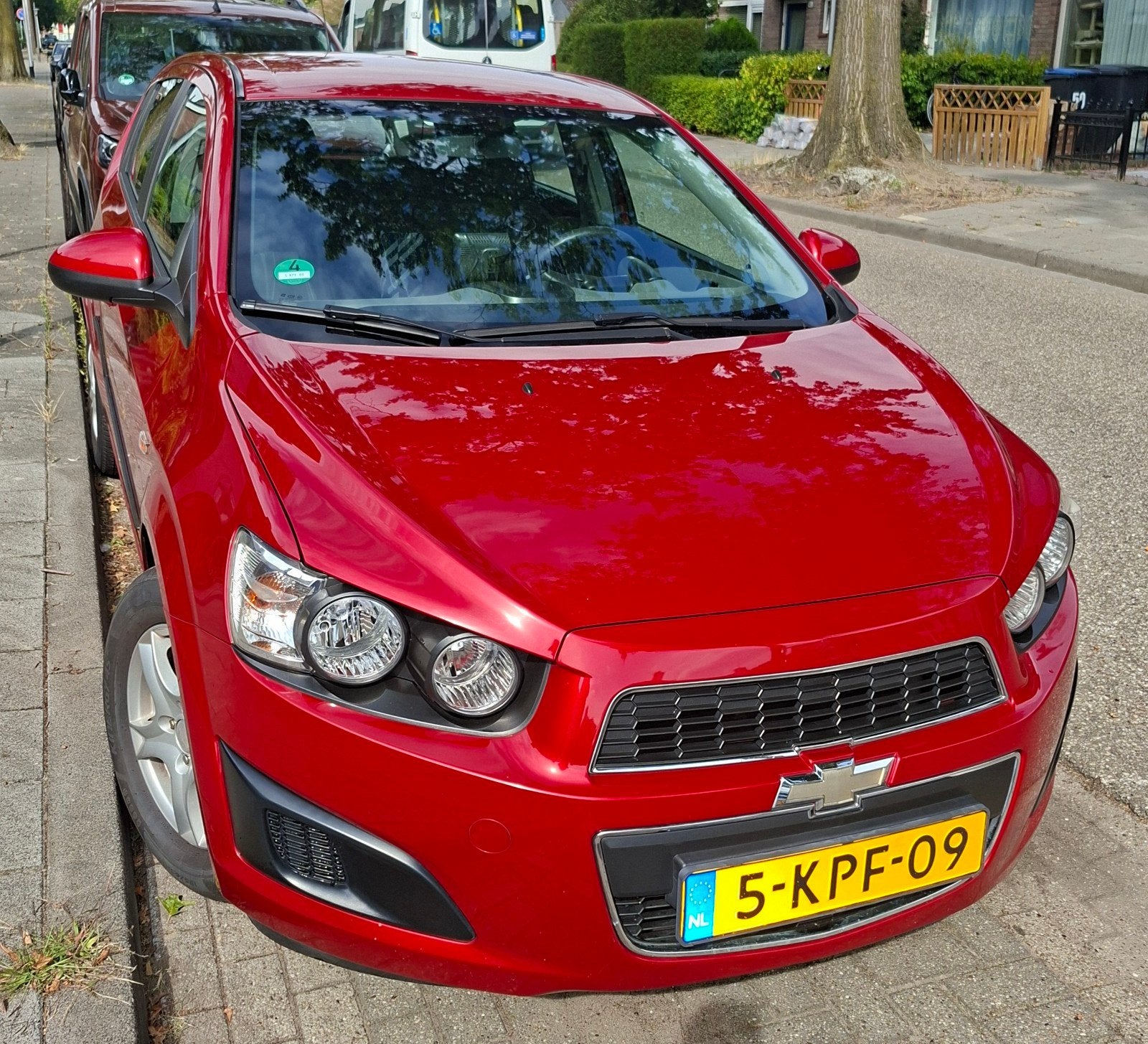 Chevrolet Aveo 1.2 5-DEURS 2012 Rood 90.000 km, Voorwielaandrijving, 86 pk, 40 €/maand, Aveo