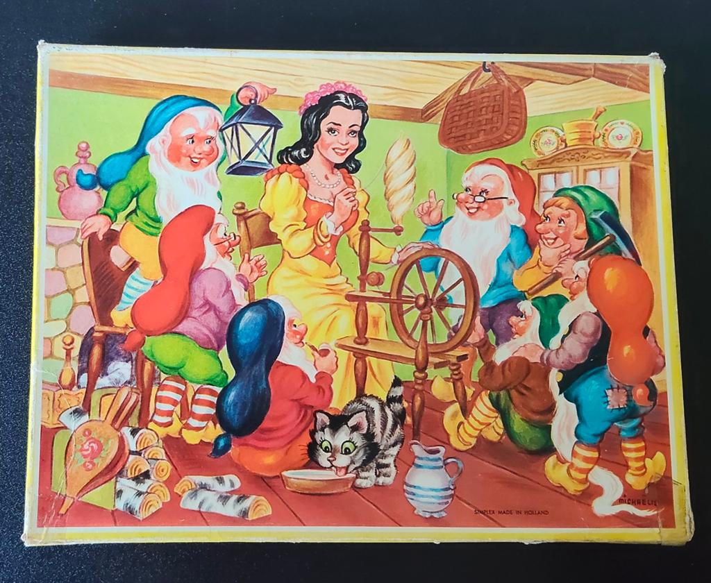 Vintage Simplex Houten Puzzel Sneeuwwitje Disney, Verzamelen, Disney, Gebruikt, Ophalen of Verzenden