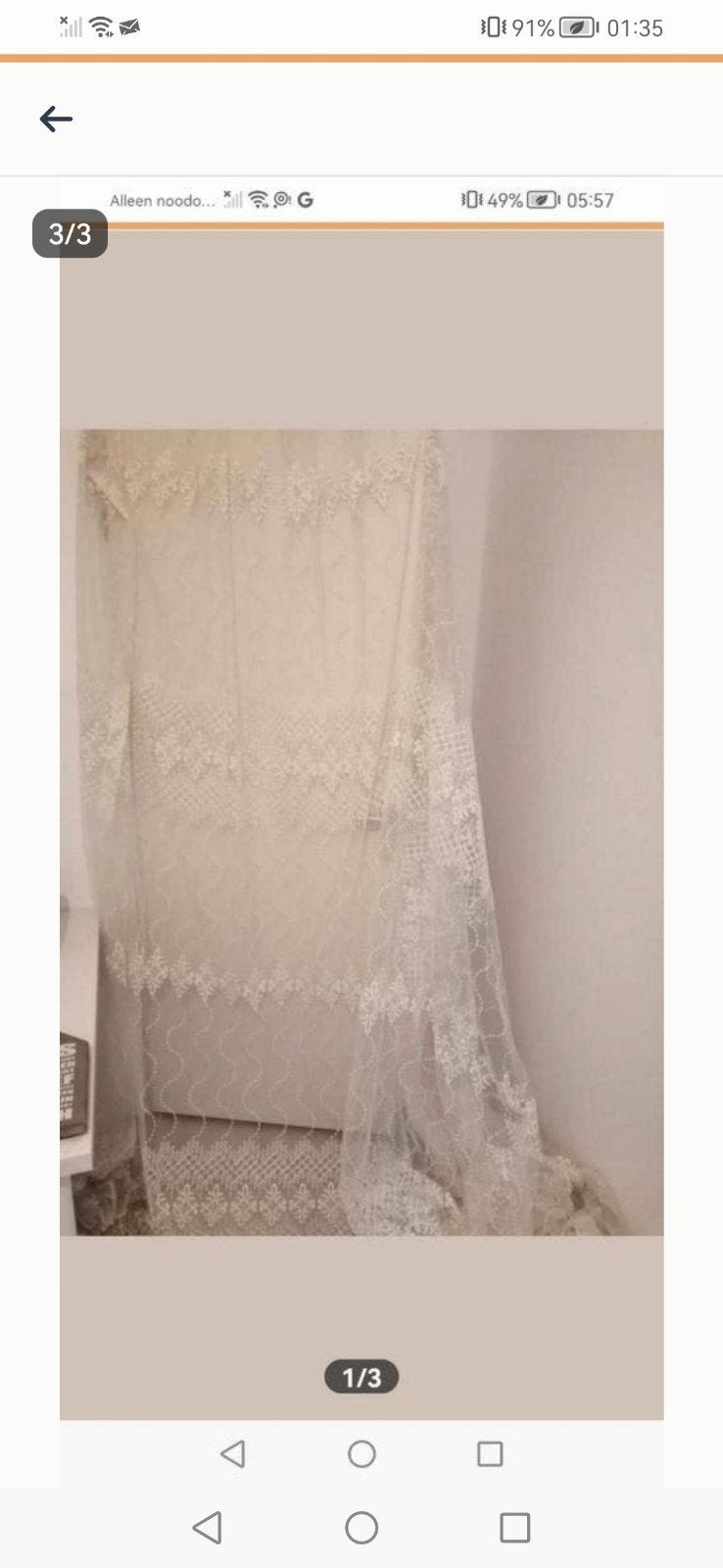 Witte vitrages. 260 hoog en 270 breed., Huis en Inrichting, 270 cm, Vitrage, Gebruikt, Wit