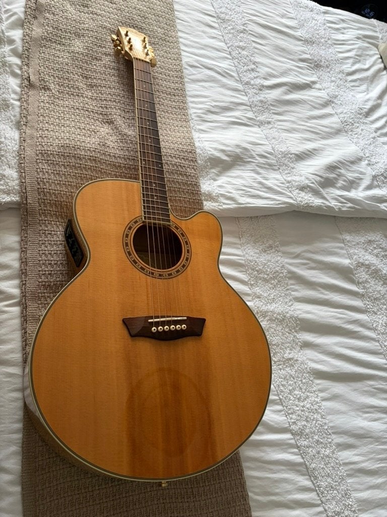 Washburn WJ40SCE Electro-Akoestische Jumbo Gitaar, Ophalen, Gebruikt, Western- of Steelstringgitaar