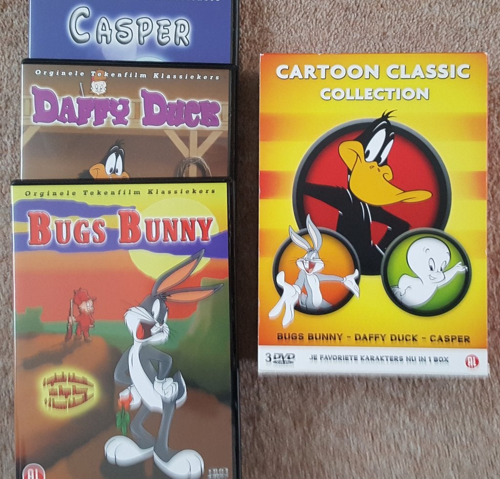 Cartoon Classics 3-DVD-box - Bugs Bunny, Daffy Duck, Casper, Ophalen, Gebruikt