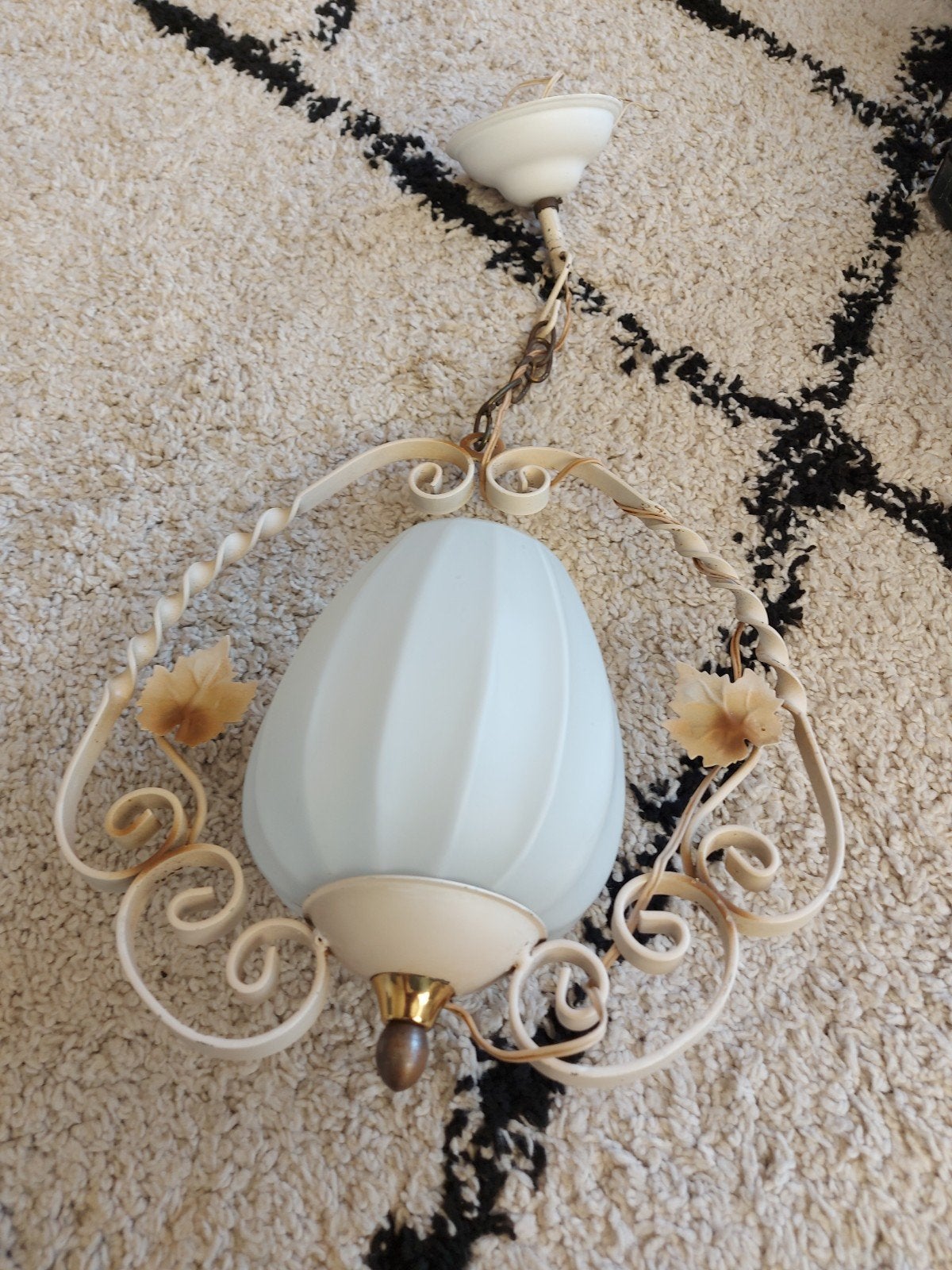Vintage Franse/Italiaanse Hanglamp Jaren '40-'60, Ophalen of Verzenden