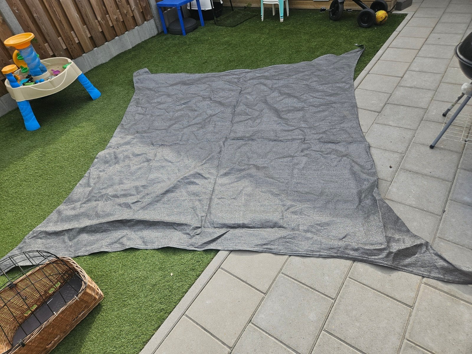 ZGAN Schaduwdoek 3x3 meter grijs, Ophalen of Verzenden, Gebruikt