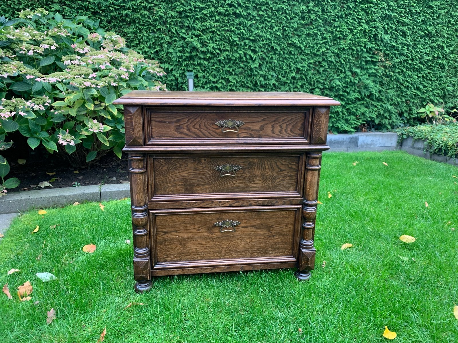 Eiken ladekastje met 3 Lades, Antiek en Kunst, Ophalen