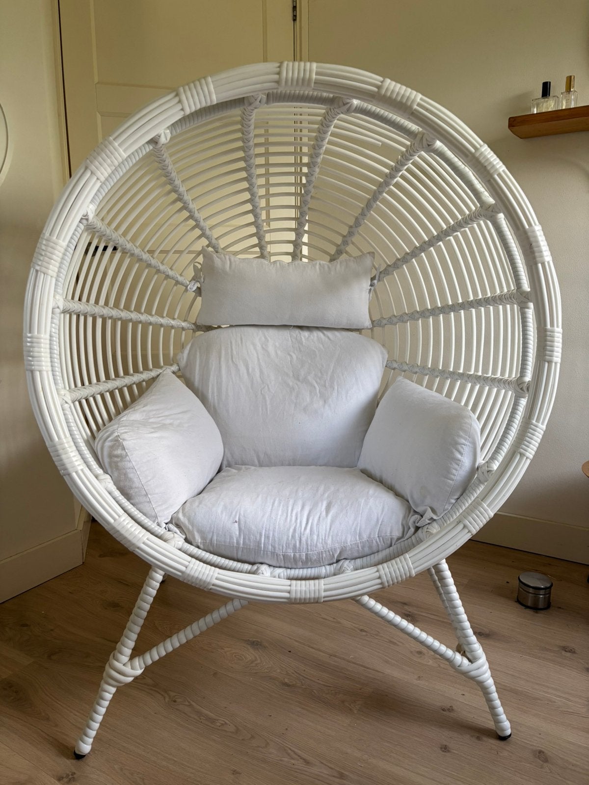 Lounge stoel wit, Ophalen, Gebruikt, Kunststof
