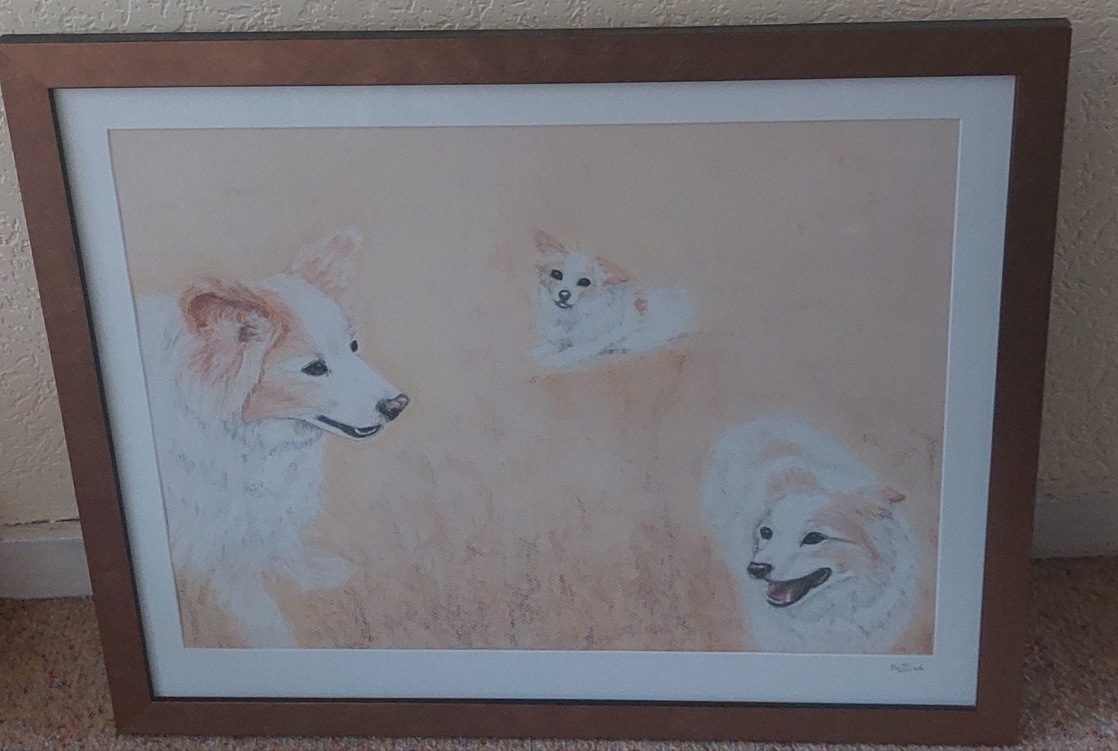 Schilderij met honden - Gesigneerd Maja '06, Ophalen of Verzenden