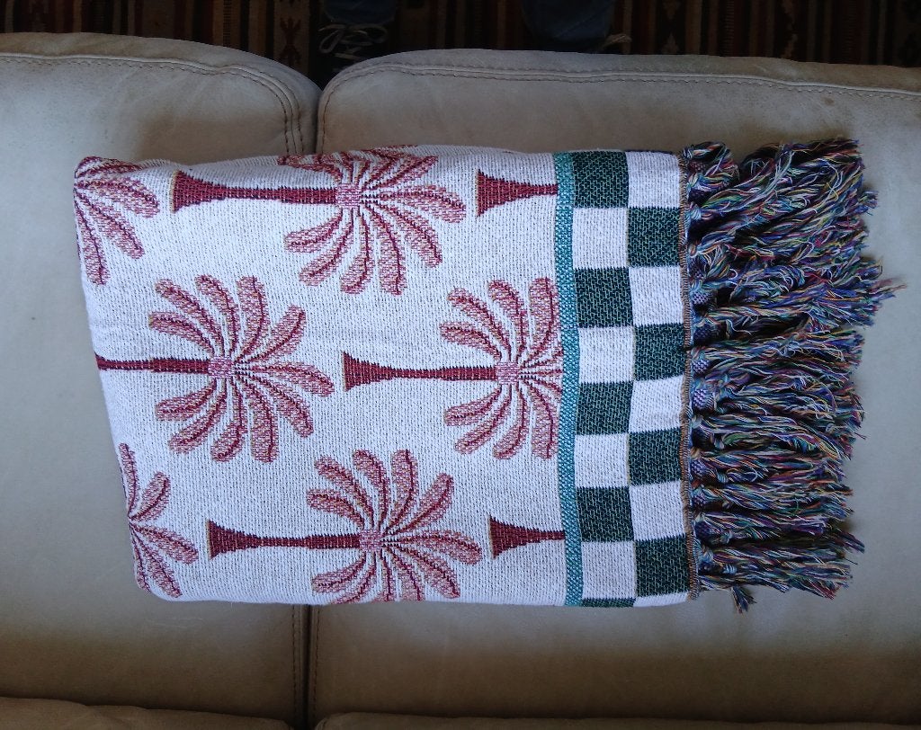 Prachtige plaid, sprei mulitcolour Sissy B, Katoen, Met franjes/kwastjes, Ophalen of Verzenden, Zo goed als nieuw