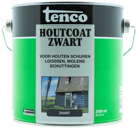 Tenco Houtcoating Zwart - 2,5 liter, ., Zwart, Nieuw, Ophalen of Verzenden