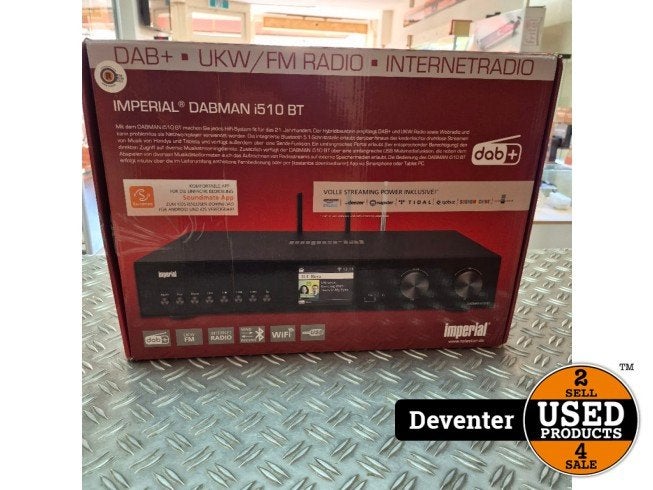 Imperial Dabman i510 BT DAB+ en RDS FM en internetradio, Imperial, Zo goed als nieuw, Support@imperial.com, Imperial Blades, 1212 S. 28th Ave, St. 
Charles, IL 60174
USA