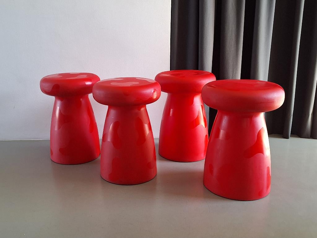 4st Serralunga Porcino stool paddenstoel kruk design krukken, Ophalen, Gebruikt, Kunststof