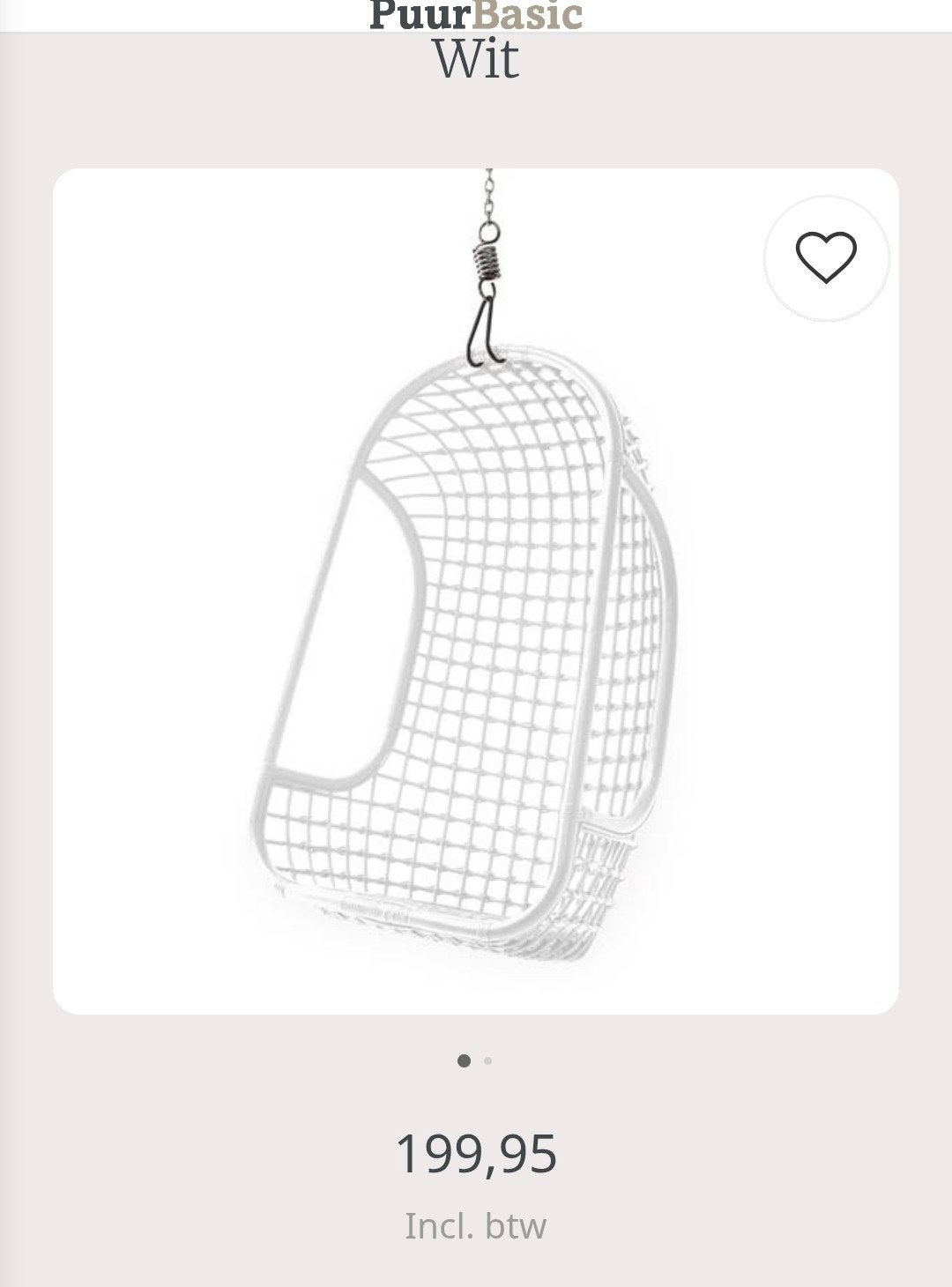 Hk living rotan egg hangstoel, Huis en Inrichting, Ophalen, Zo goed als nieuw, Rond