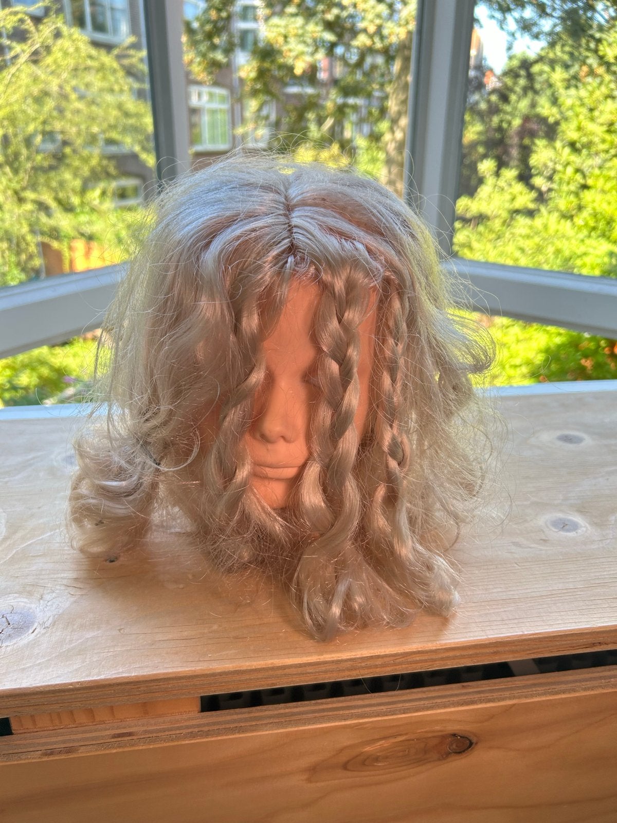 Vintage poppenhoofd met blond haar - Oefenhoofd, Verzamelen, Ophalen of Verzenden, Gebruikt, Overige typen