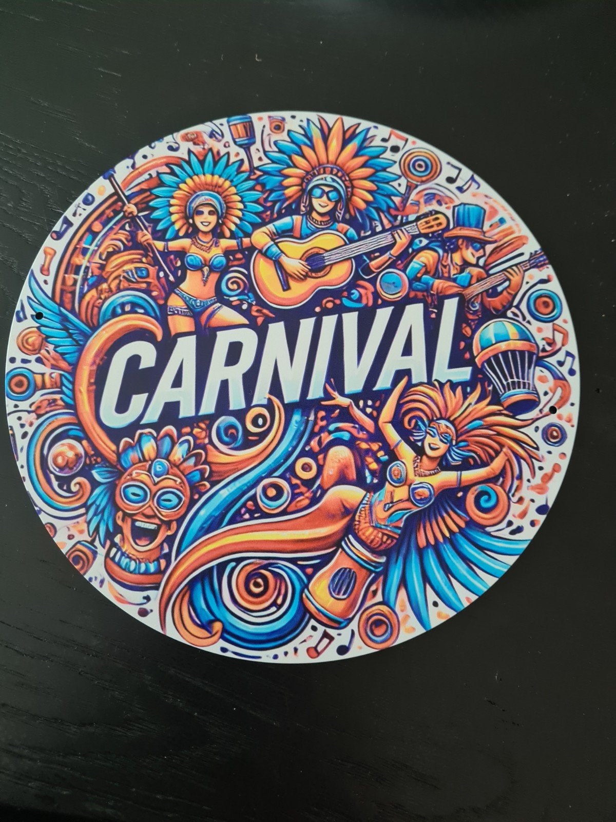 Plaatje - Carnaval Decoratie 20cm, Ophalen of Verzenden, Nieuw, Versiering, Carnaval