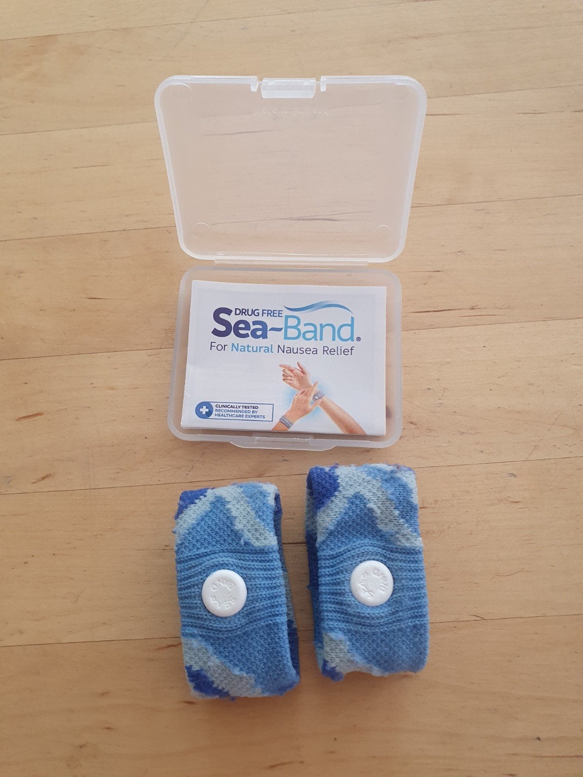 Blauwe Sea-Band polsbandjes tegen misselijkheid - kindermaat, Sport en Fitness, Gezondheidsproducten en Wellness, Ophalen of Verzenden