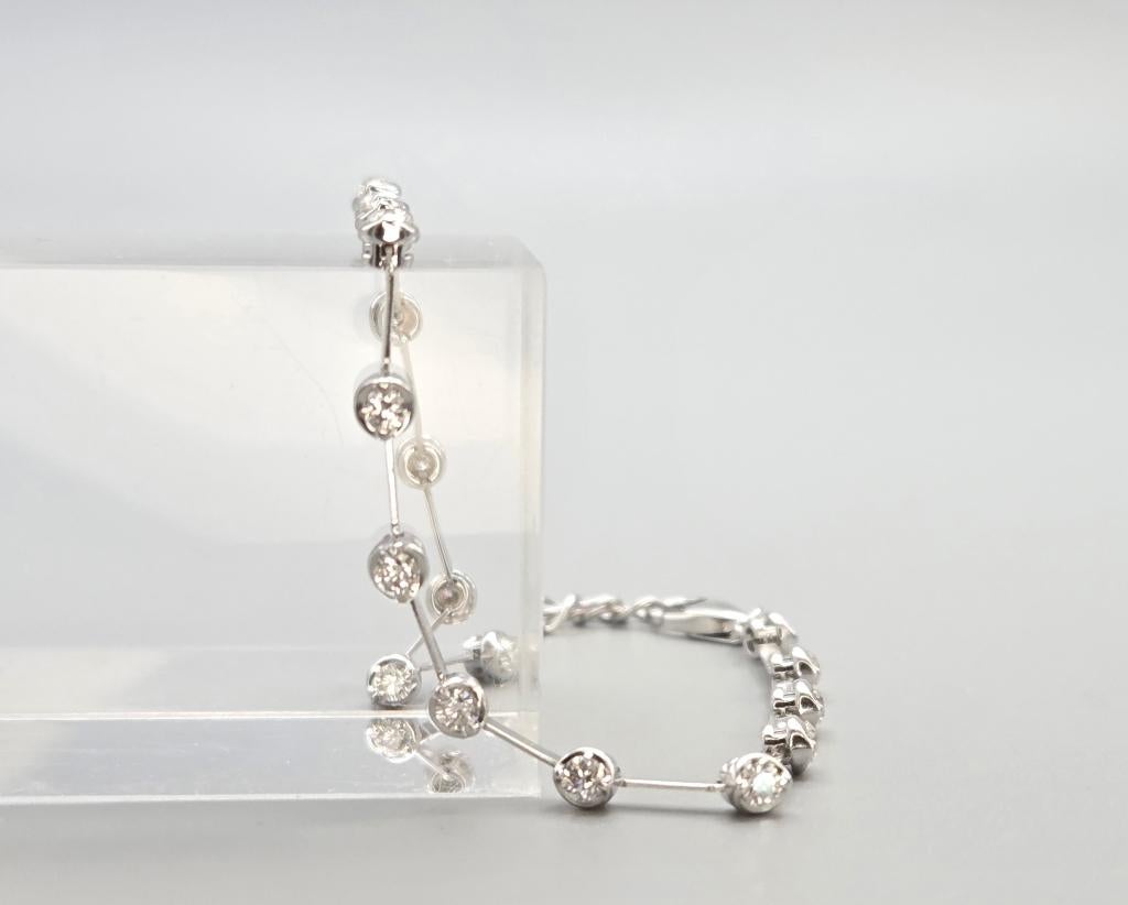 Wit gouden vintage armband met diamant ca: 0.50 ct. 2026/297, Sieraden, Tassen en Uiterlijk, Armbanden, ., Wit, Ophalen of Verzenden