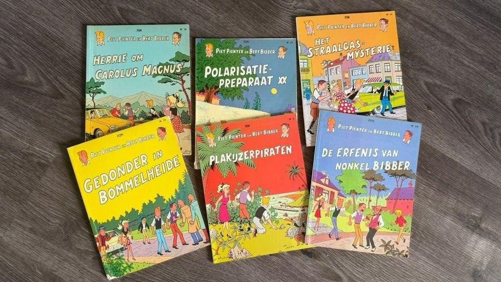 Te koop: 6 stripboeken van Piet Pienter en Bert Bibber, Meerdere stripboeken, Ophalen of Verzenden, Gelezen