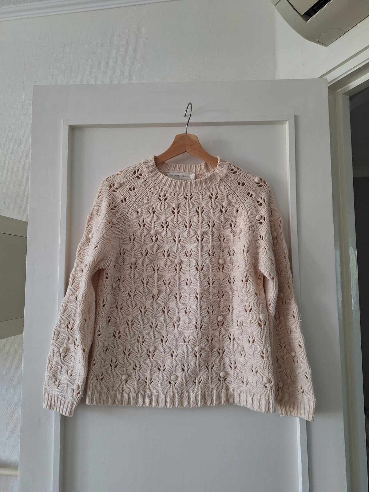 Romantische opengewerkte trui van La Petite Étoile, Beige, Maat 36 (S), Gedragen, La Petite Étoile