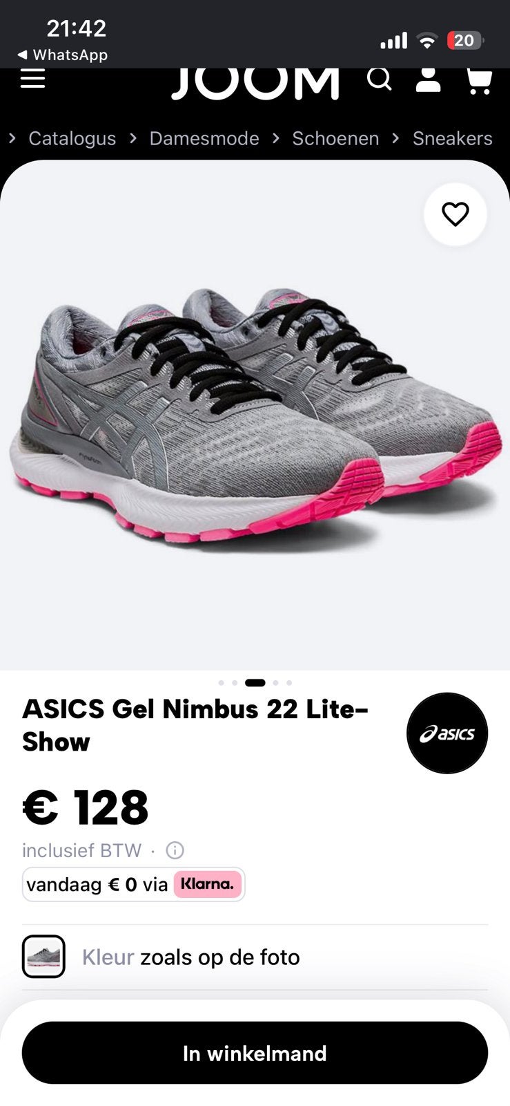 Asics nieuw in doos, Sport en Fitness, Ophalen, Hardloopschoenen, Nieuw, Hardlopen