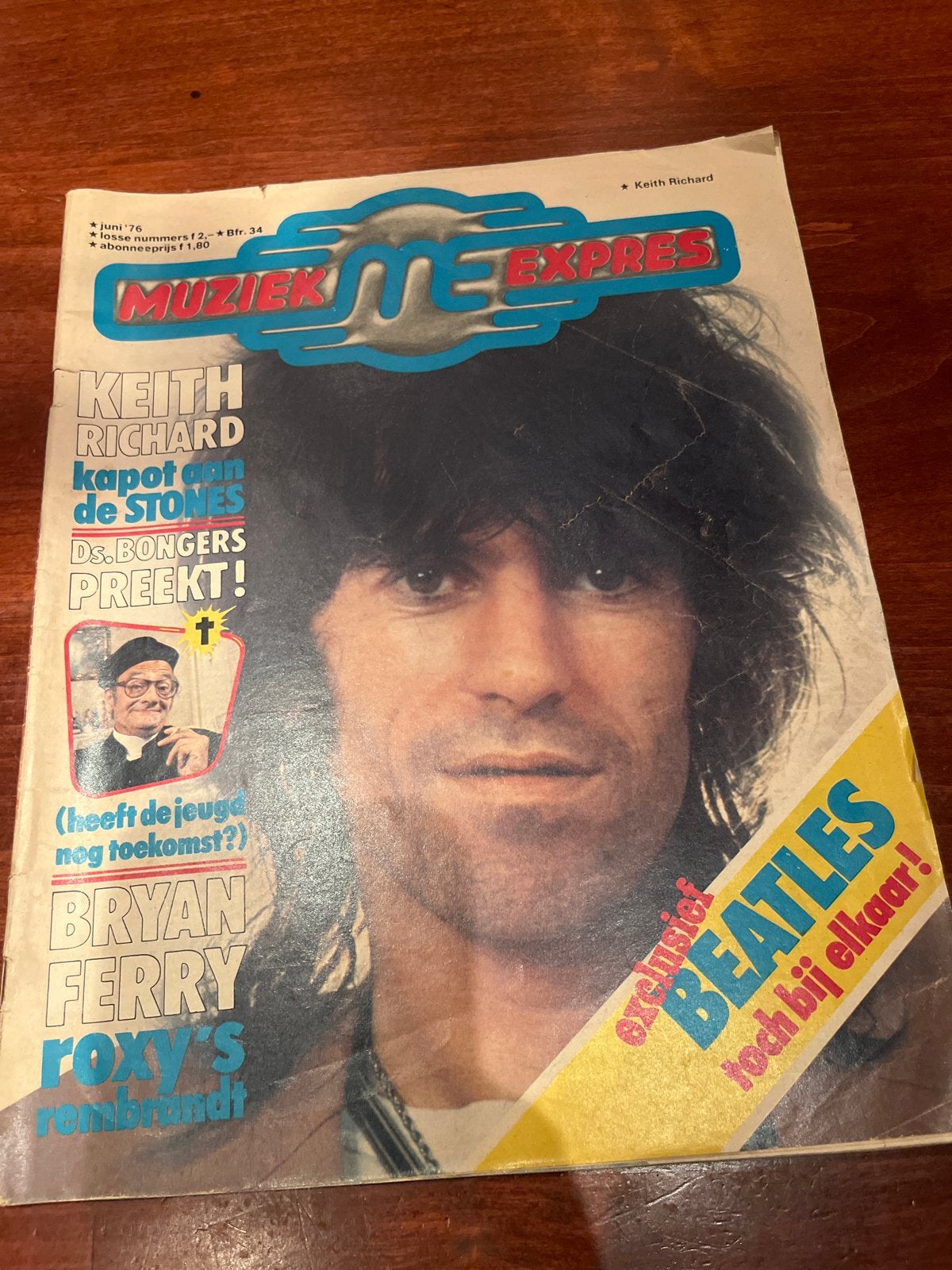 Muziek Expres Juni '76 - Keith Richard & The Beatles, Ophalen of Verzenden, Gelezen, Muziek, Film of Tv