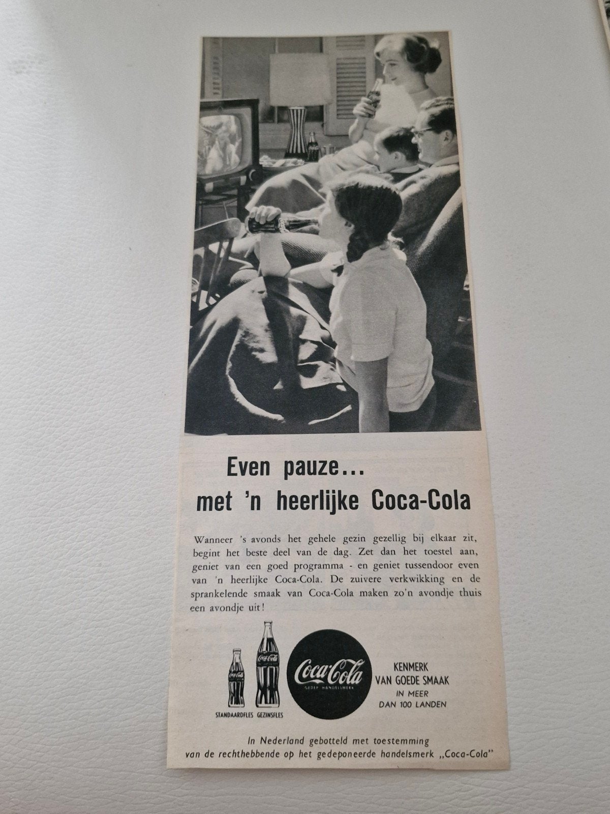 24 Verschillende Vintage Coca-Cola Advertenties (32x12cm), Ophalen of Verzenden, Gebruikt, Gebruiksvoorwerp