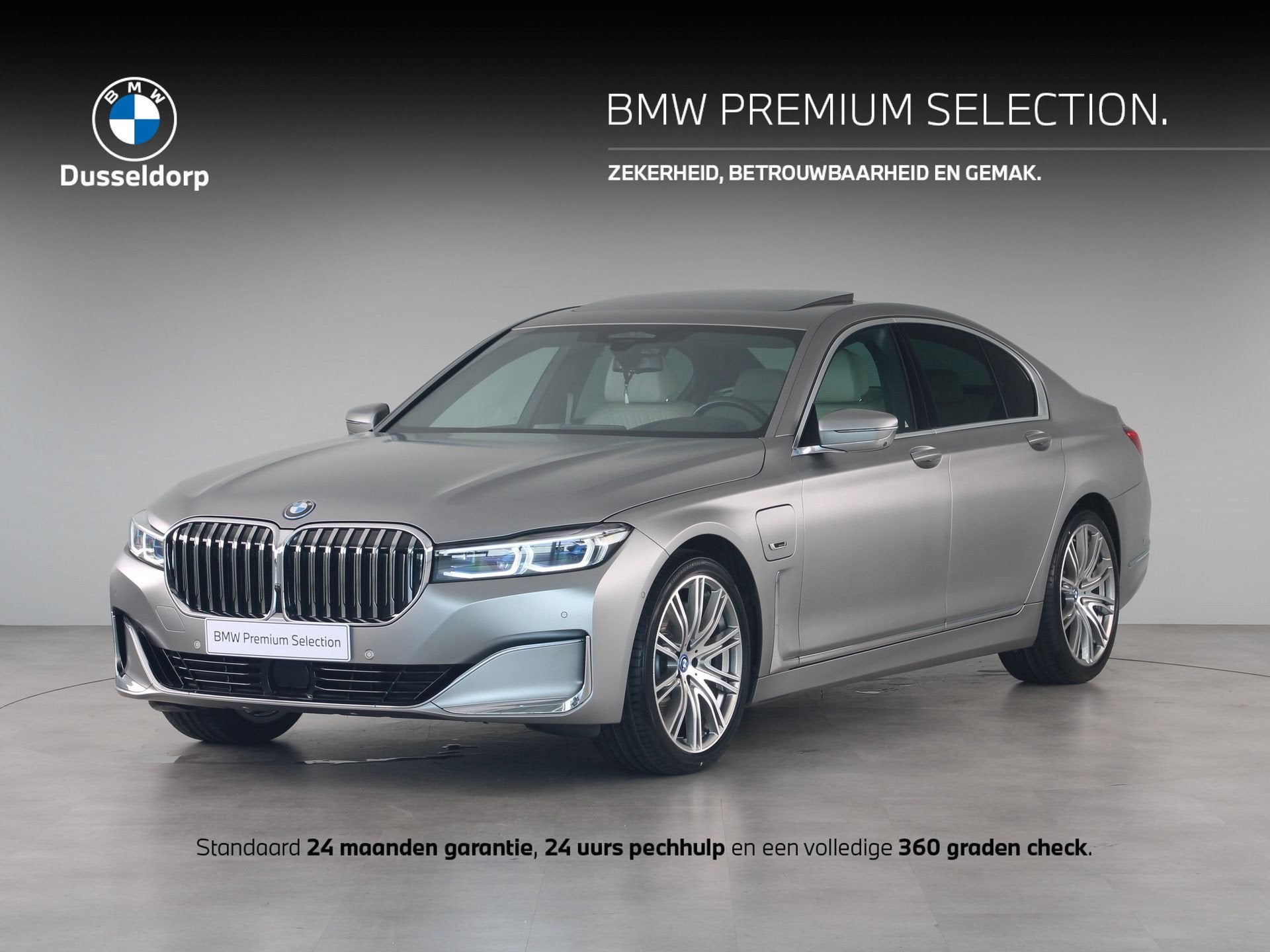 BMW 7 Serie 745e High Executive SoH 95% (bj 2022, automaat), Auto's, Achterwielaandrijving, Gebruikt, Euro 6, 394 pk