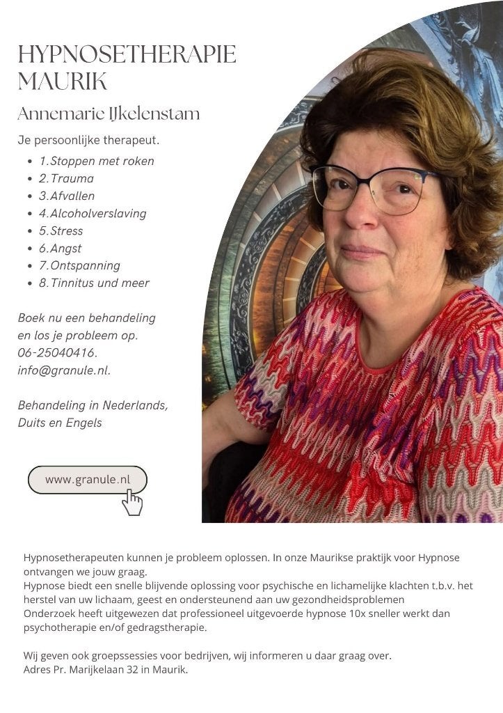 hypnosetherapie, Diensten en Vakmensen, Alternatieve geneeskunde en Spiritualiteit, Geeft ook workshops, Homeopathie
