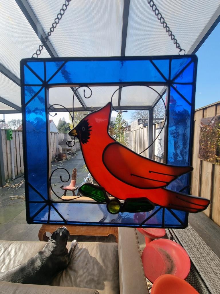 Prachtige Glas-in-lood Kardinaal Raamhanger, Ophalen of Verzenden