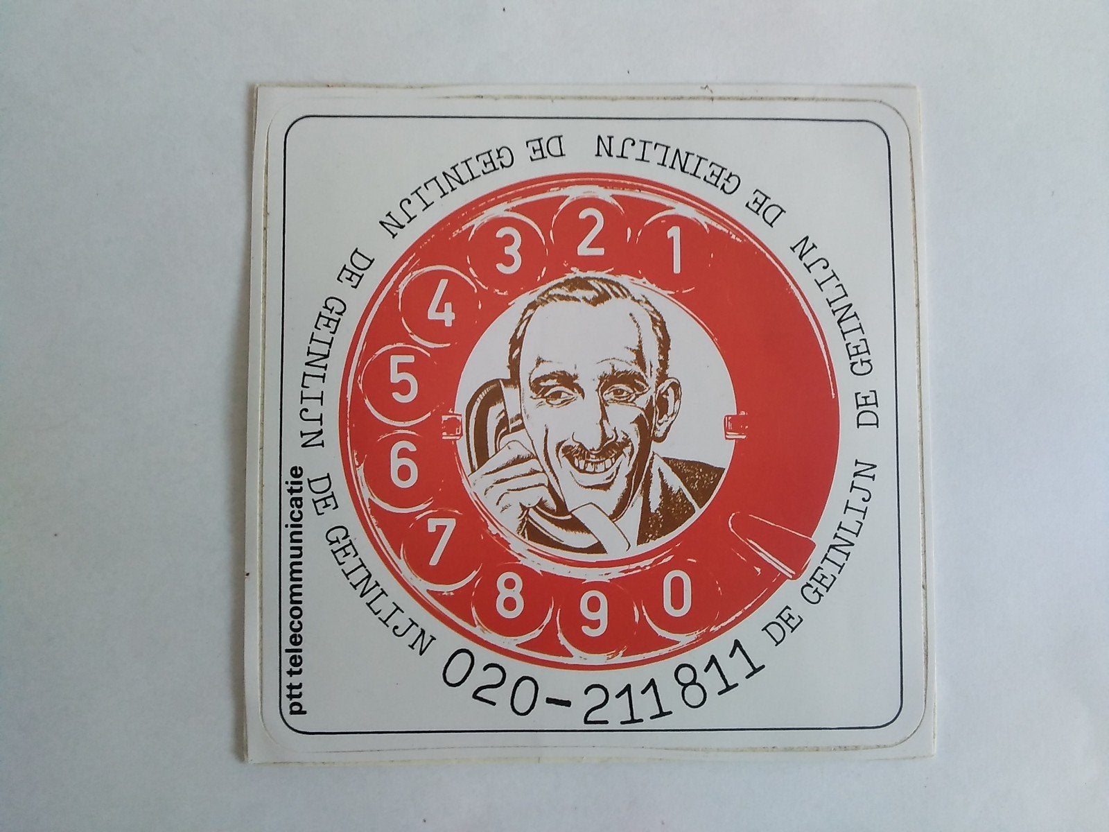 Sticker PTT Telecommunicatie De Geinlijn, Verzenden, Zo goed als nieuw